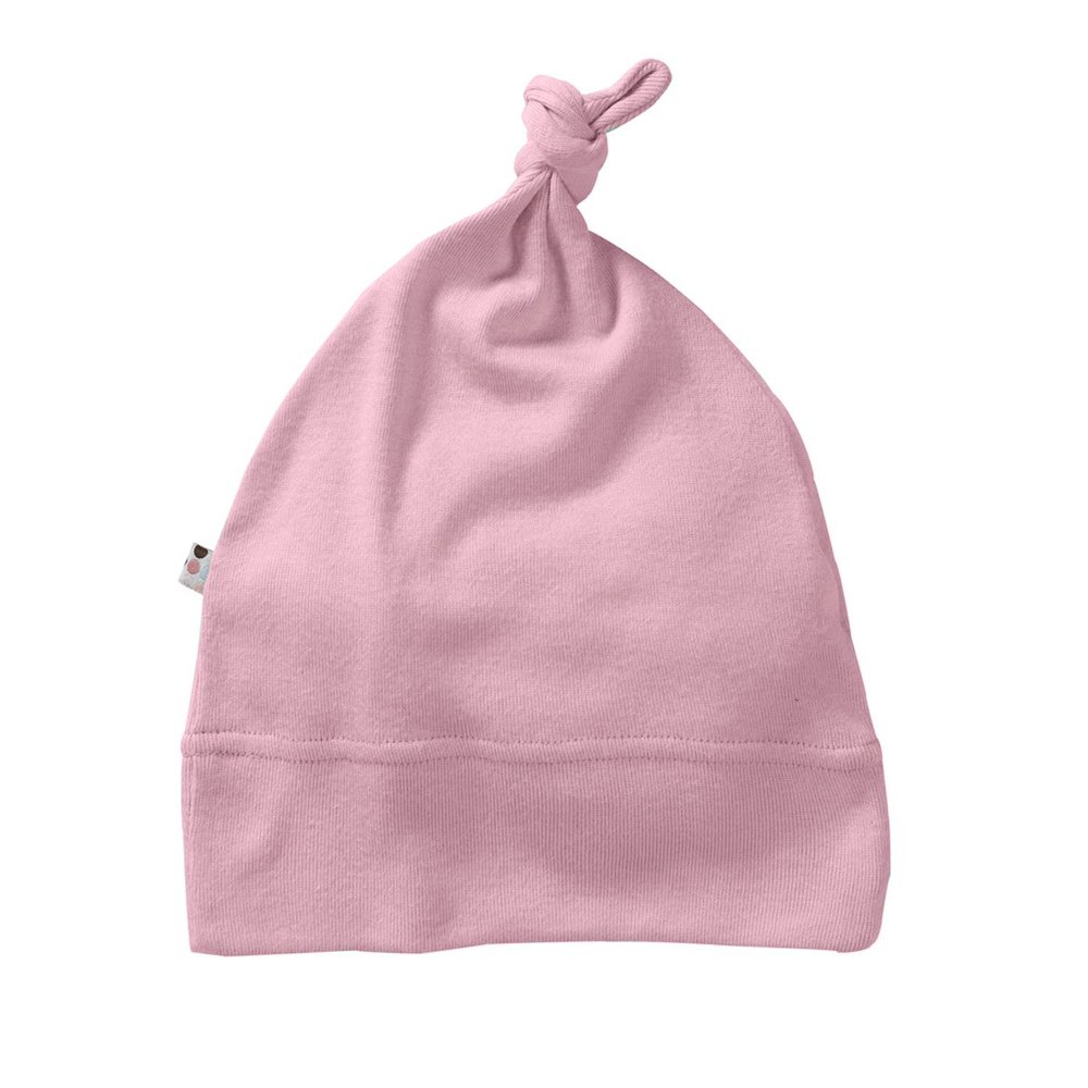 Babysoy Basic Single Knot Beanie (6-12 Months, Petal)
