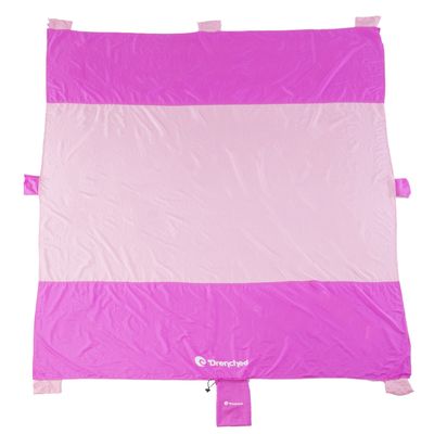 Drenched Outfitters Outdoor Beach Blanket / Picnic Blanket- 7 X 9. Made Using Ultra-Strength Waterproof Parachute Nylon. Includes Built In Sand/Rock Anchors & Valuables Pocket