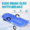 Slippery Racer Downhill Thunder Flexible Plastic Toboggan Snow Sled with Built in Brake System, Pull Rope, and Handle Grips, Blue view 2