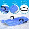 Slippery Racer Downhill Thunder Flexible Plastic Toboggan Snow Sled with Built in Brake System, Pull Rope, and Handle Grips, Blue view 3