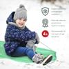 Slippery Racer Downhill Xtreme Flexible Adults and Kids Plastic Toboggan Snow Sled for up to 2 Riders with Pull Rope and Handles. (Green, 2 Pack) view 4