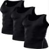 NELEUS Men's Athletic 3 Pack Compression Under Base Layer Sport Tank Top,Black,S,EUR M view 1