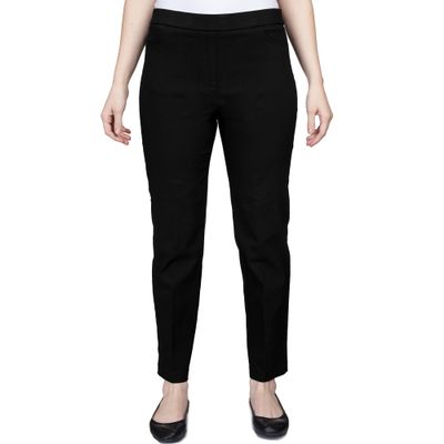 Alfred Dunner Womens Allure Slimming Missy Short Stretch Pants - Modern Fit, Figure Flattering Style, Contoured Cut, Black, 18