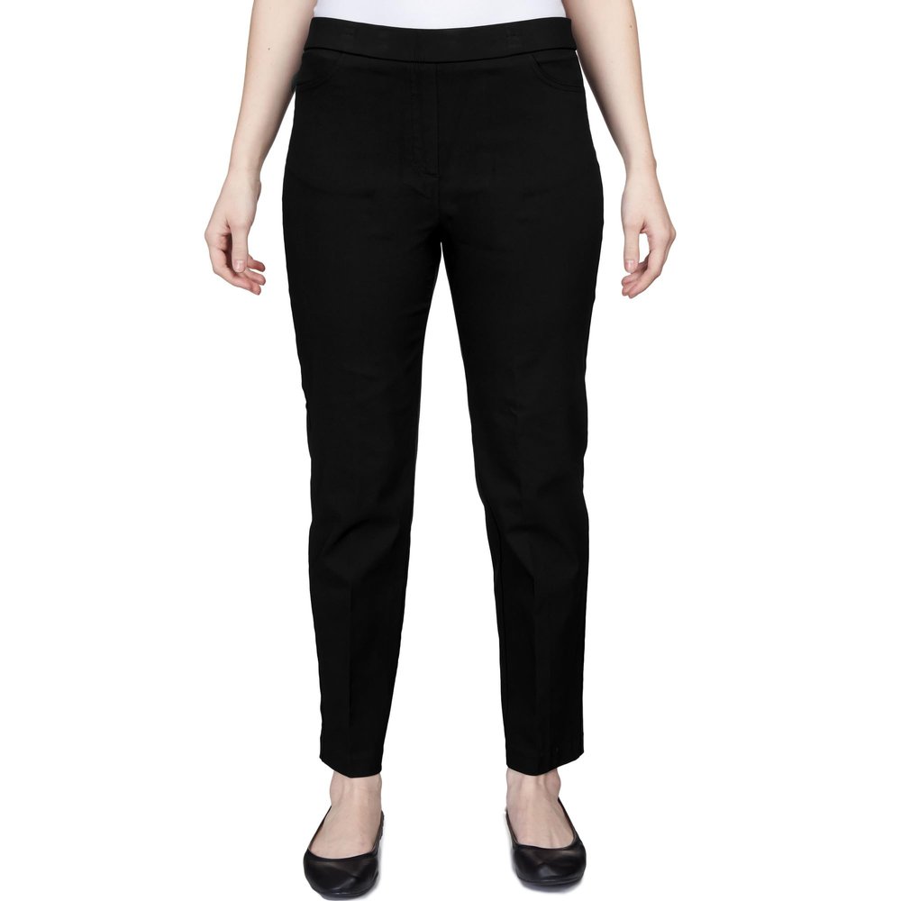 Alfred Dunner Womens Allure Slimming Missy Short Stretch Pants - Modern Fit, Figure Flattering Style, Contoured Cut, Black, 18