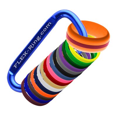 FLEX Ring - Womens Mens Orange Silicone Ring - Changeable Color Bands - Many Colors - Safe, Durable, Everyday Wear Wedding Band - 1 Ring - Sizes 4-16