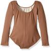 Bloch Dance Girls Meglio Microlux Long Sleeve Leotard, Almond, Size 14 view 2