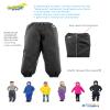 Splashy Waterproof Rain Pants for Kids (4, Black) view 3