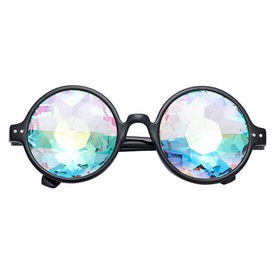 Lelinta Kaleidoscope Goggles Round Glasses with Crystal Lenses,Perfect for Cosplay, Costume Parties and Fashion Looks