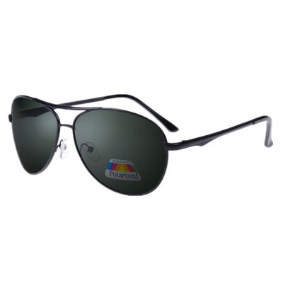Shiratori Classic Men's Metal Frame Retro Polarized Sunglasses Dark Green