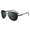 Shiratori Classic Men's Metal Frame Retro Polarized Sunglasses Dark Green view 1