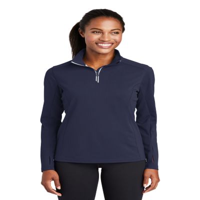 SPORT-TEK Women's Sport-Wick Textured Quarter Zip Pullover, True Navy, Small