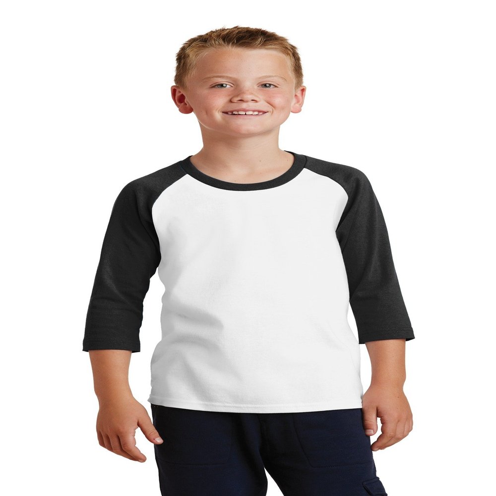 Port & Company Youth Core Blend 3/4-Sleeve Raglan Tee