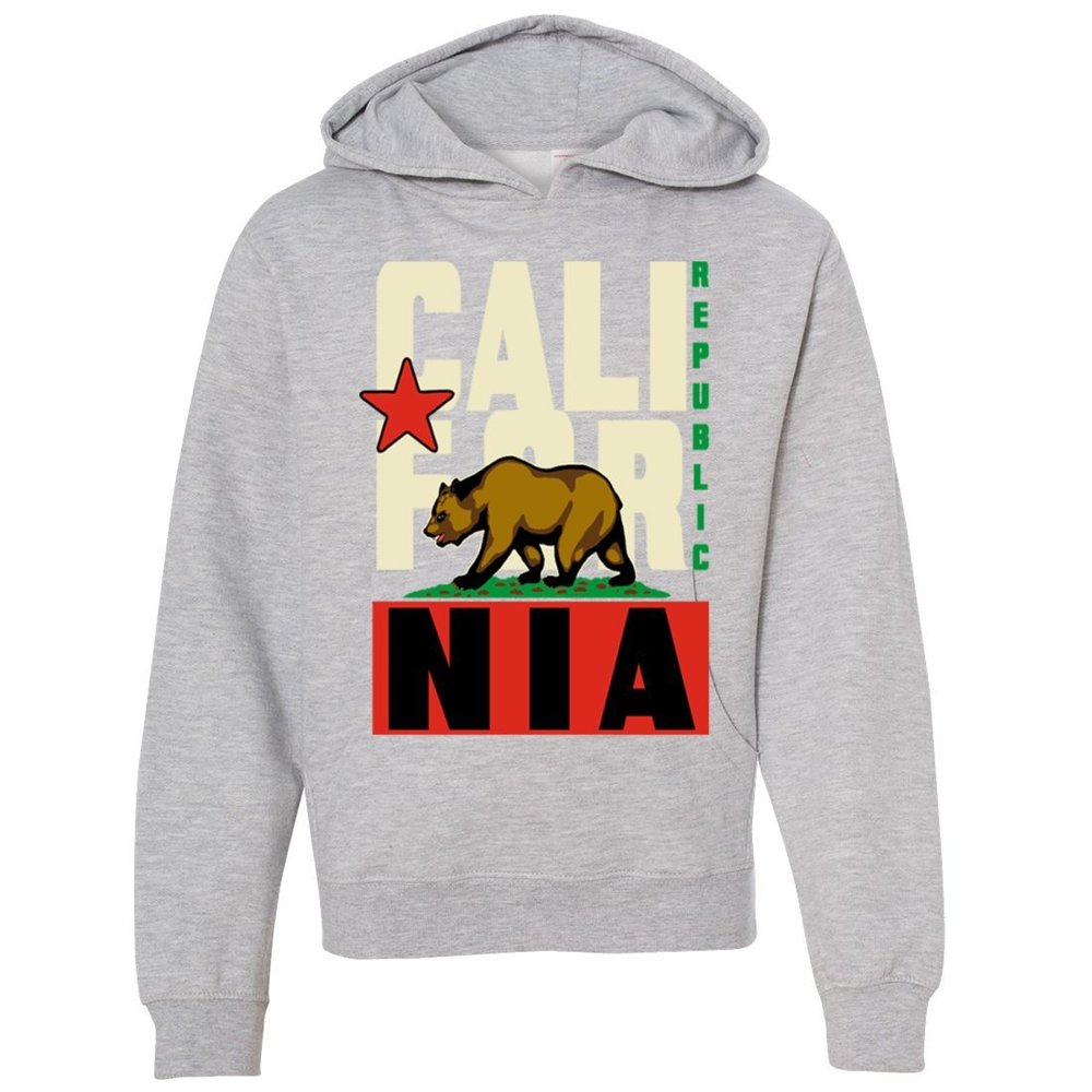 California Republic Original Retro Bold Youth Sweatshirt Hoodie - Grey Heather Large
