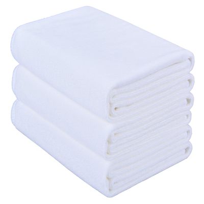HOPESHINE Microfiber Soft Hotel Towel Fast Drying Sports Towel Travel Gym Towels 3-Pack 16inch X 32inch (White)