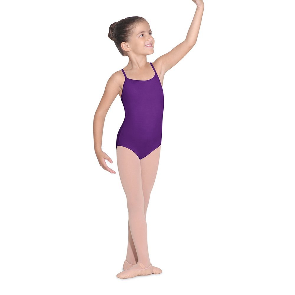 Bloch Dance Girls Parem Microlux Camisole Leotard, Aubergine, 6X-7