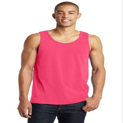 District DT5300 Men's The Concert Tank Neon Pink Large