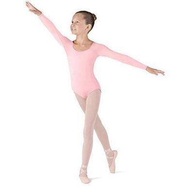 Bloch Dance Girls Meglio Microlux Long Sleeve Leotard, Candy Pink, Size 12