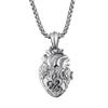 PAURO Men's Stainless Steel Anatomical Organ Heart Openable Pendant Necklace Silver Small, Locket Style view 1
