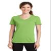Port & Company Ladies Performance Blend V-Neck Tee Lime XL view 1