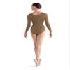 Bloch Dance Women's Lepsi Microlux Long Sleeve Leotard, Almond, Medium Long view 2