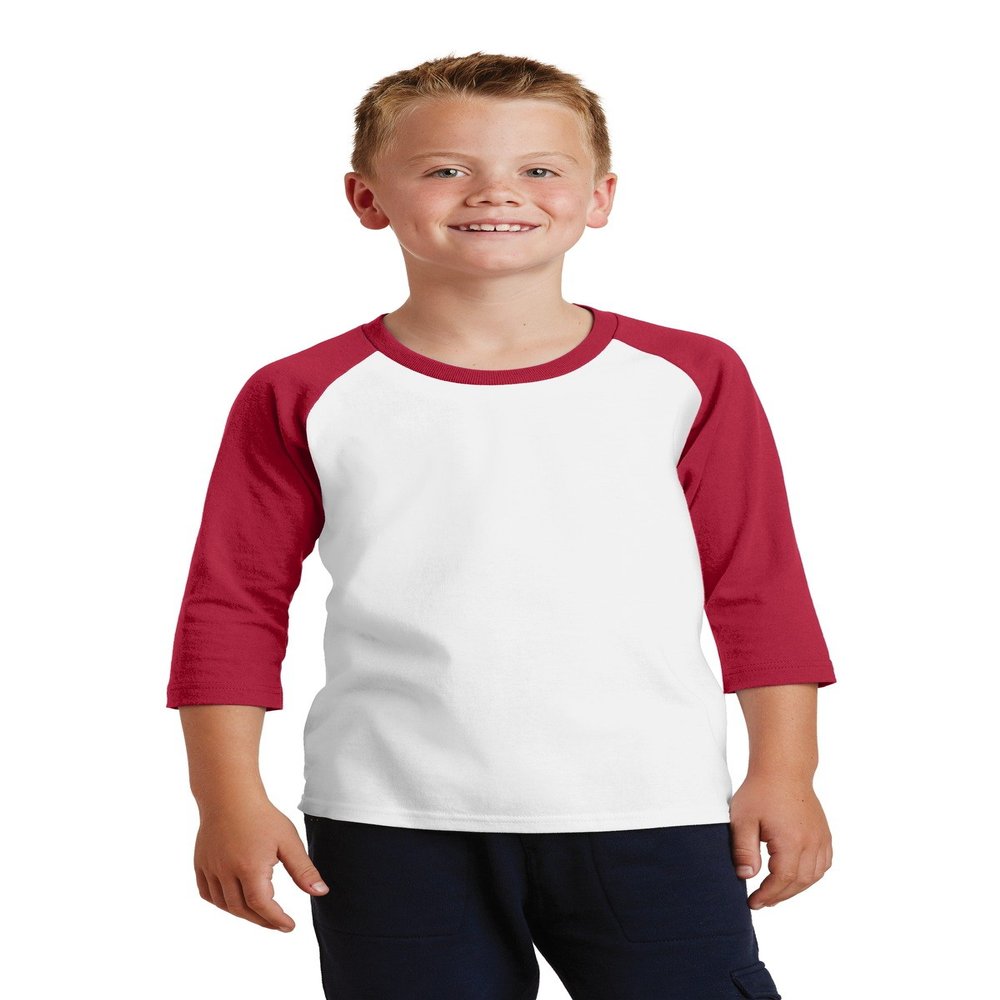 Port & Company Youth Core Blend 3/4-Sleeve Raglan Tee
