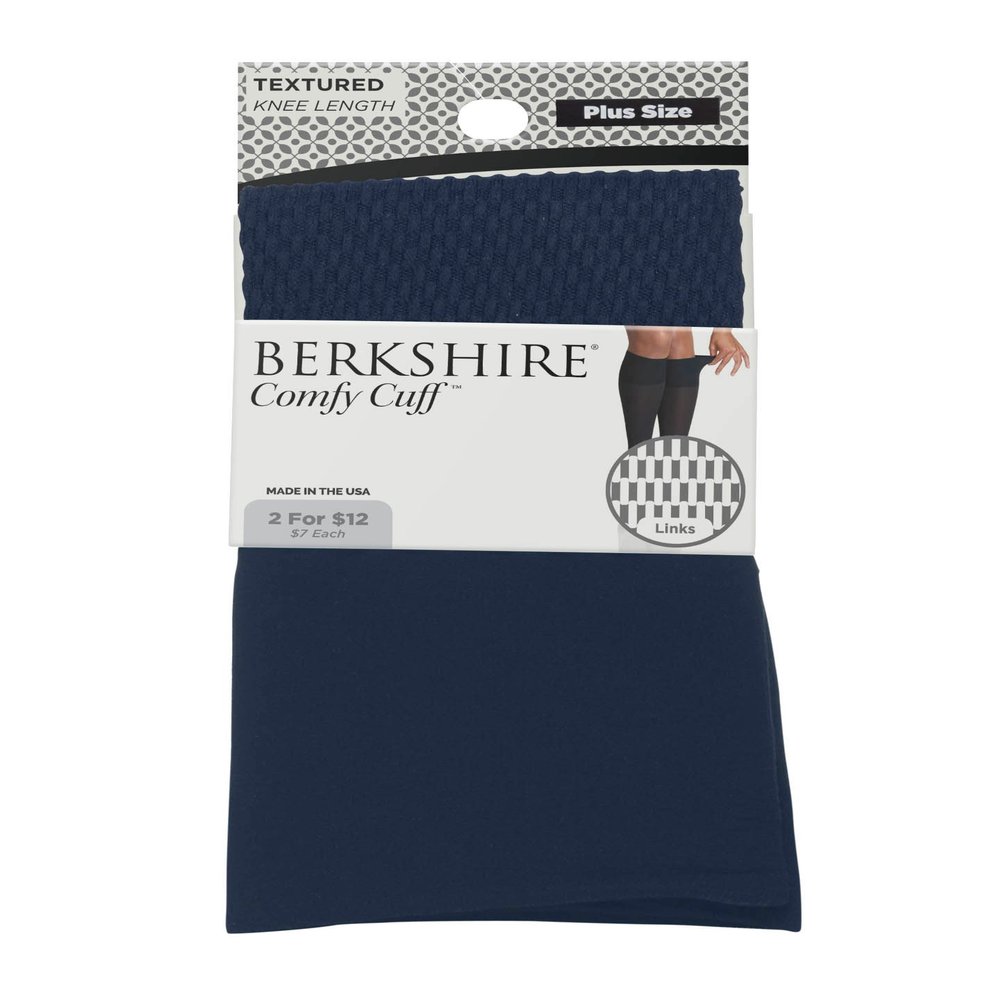 Berkshire Women's Plus-size Comfy Cuff Links Trouser Socks Sockshosiery, blue smoke, Plus Size