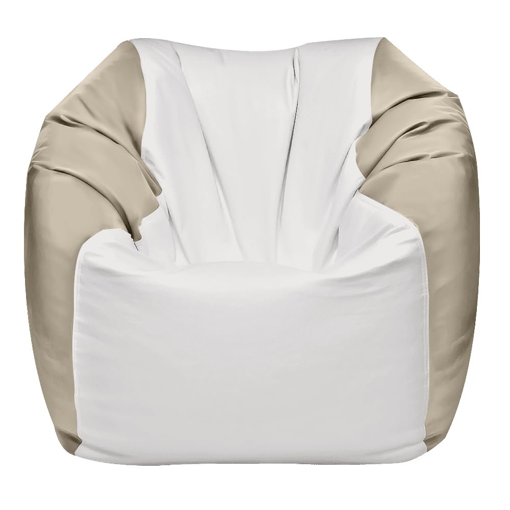 Ocean-Tamer Round Marine Boat-Bean Bag, White/Tan (Medium)