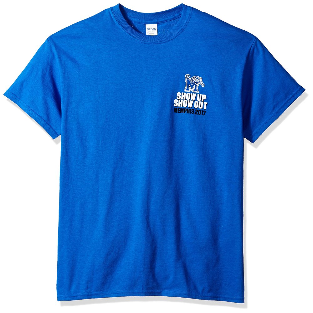 NCAA Memphis Tigers Football Schedule 2017 Short Sleeve Shirt, Large, Royal