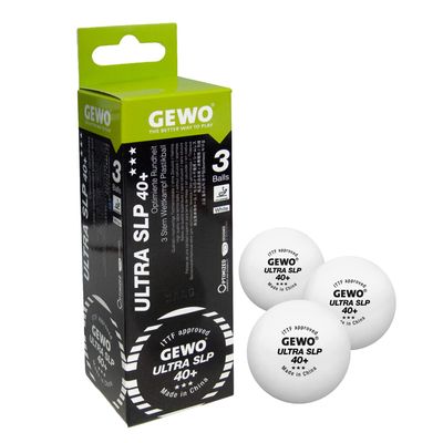 GEWO Ball Ultra SLP 3 Seamless Maximum Round Table Tennis Ball, White, 40
