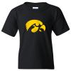 Iowa Hawkeyes Primary Logo Youth T-Shirt - Medium - Black view 1