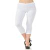 7Wins Women's Solid Cotton Lycra Yoga Capri Leggings S - Plus Size (1X, White) view 1