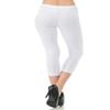 7Wins Women's Solid Cotton Lycra Yoga Capri Leggings S - Plus Size (1X, White) view 3