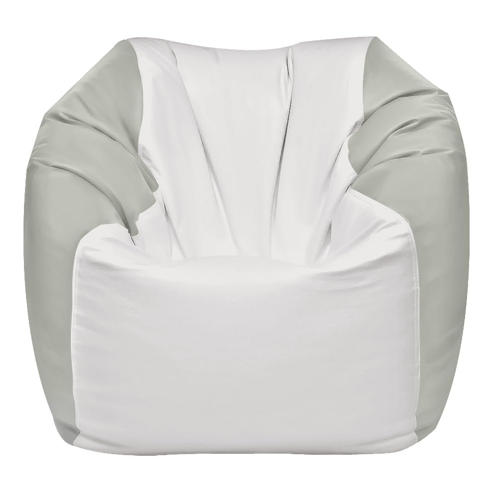 Ocean-Tamer Round Marine-Boat Bean Bag, White/Gray (Medium)