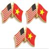 3 Vietnam USA Friendship Flag Lapel Pins Pack of 3 Vietnamese & American Double Flag Pin Badge view 1