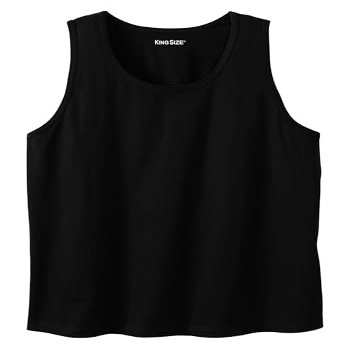 KingSize Men's Big & Tall Heavyweight Cotton Tank - 2XL, Black
