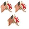 3 Georgia Republic USA Friendship Flag Lapel Pins Pack of 3 Georgian & American Double Flag Pin Badge view 1