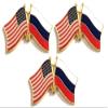 3 Russia USA Friendship Flag Lapel Pins Pack of 3 Russian & American Double Flag Pin Badge view 1