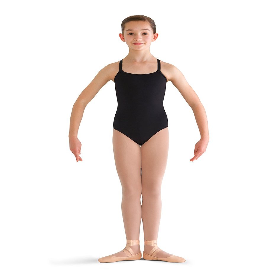 Bloch Dance Girls Pranay Adjustable Strap Camisole Leotard, Black, Size 8-10