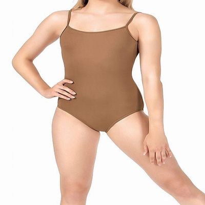 Bloch Dance Women's Nejor Microlux Camisole Leotard, Almond, Medium Long