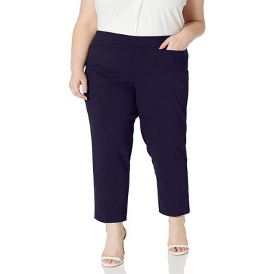 Alfred Dunner womens Allure Slimming Plus Size Stretch - Modern Fit Pants, Navy, 24 US