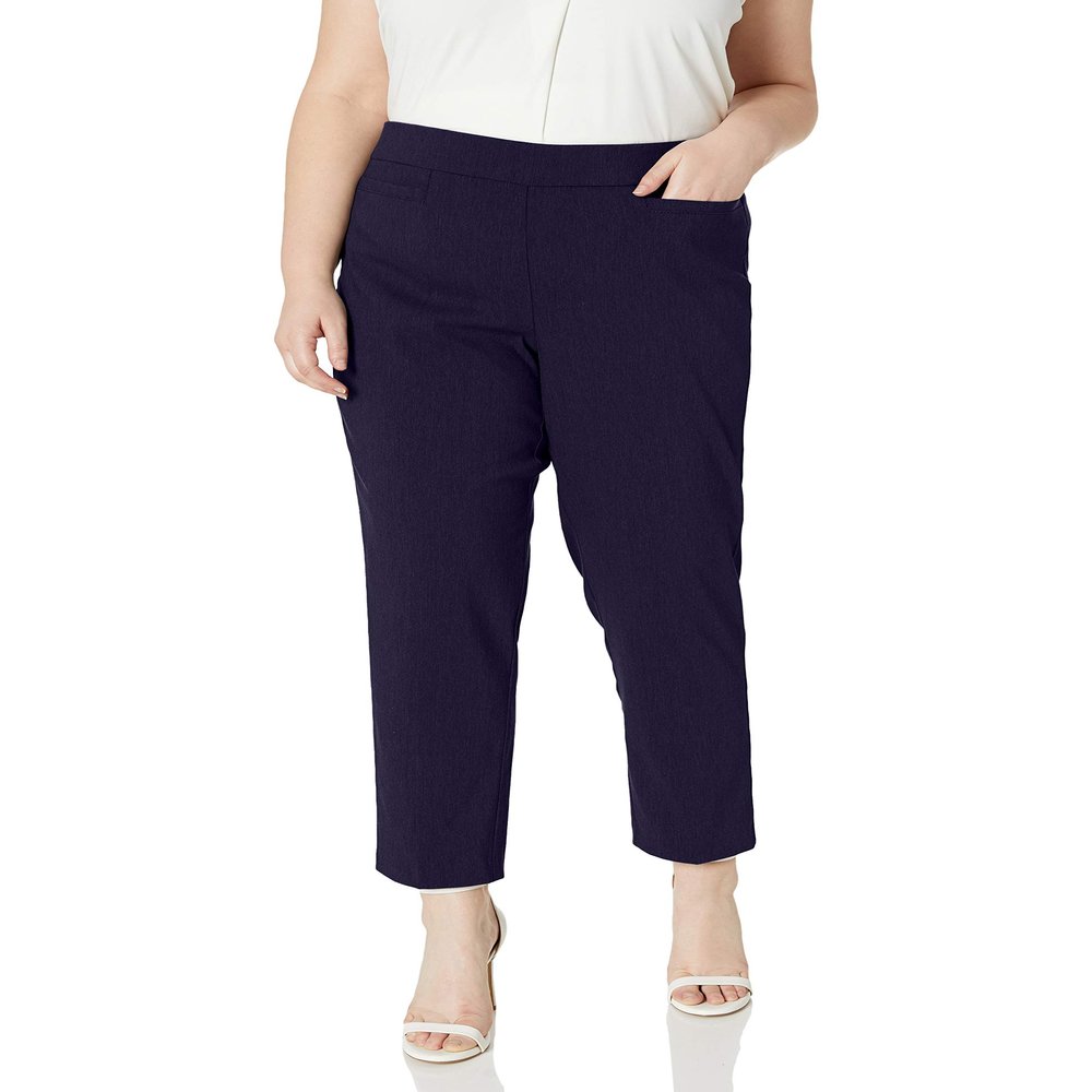 Alfred Dunner womens Allure Slimming Plus Size Stretch - Modern Fit Pants, Navy, 24 US