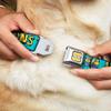 Dog Collar Seatbelt Buckle 6 Minions Standing Where are My Minions Turquoise 9 to 15 Inches 1.0 Inch Wide view 2