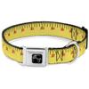 Dog Collar Seatbelt Buckle Measuring Tape Yellow Black Red 18 to 32 Inches 1.5 Inch Wide view 1