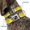 Dog Collar Seatbelt Buckle Measuring Tape Yellow Black Red 18 to 32 Inches 1.5 Inch Wide view 2