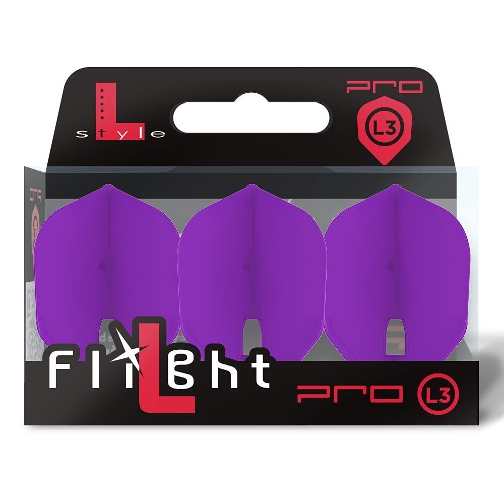 LSTYLE Dart Flights - L3 PRO Shape - Deep Purple | Set of 3 | for Soft & Steel Tip Darts