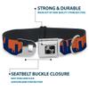 Dog Collar Seatbelt Buckle Denver Solid Skyline Orange Navy 13 to 18 Inches 1.5 Inch Wide view 4