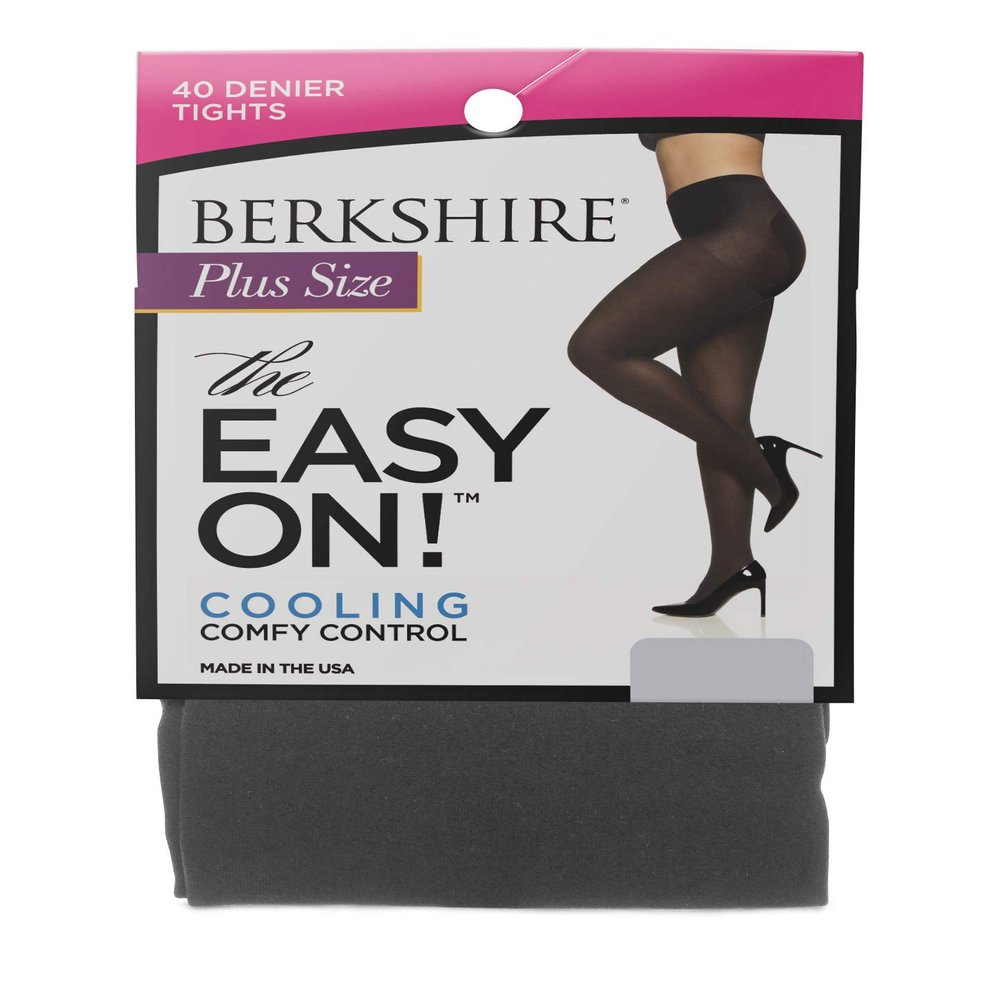 Berkshire The Easy On! 40 Denier Plus Size Max Coverage Tights, Dark Grey, 3X-4X