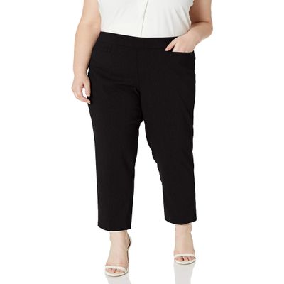 Alfred Dunner womens Allure Slimming Plus Size Stretch - Modern Fit Pants, Black, 22 US