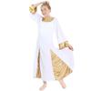 Danzcue Girls Praise Robe Dress (8-10, White-Gold) view 2