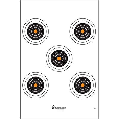 Action Target - 5 Bull's-Eye Paper Target with Orange Centers - 100 Pack - Paper Targets, Shooting Targets